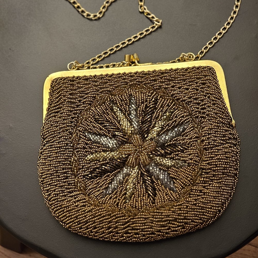 New Silver & Gold Beaded Clutch - Picture 3 of 7